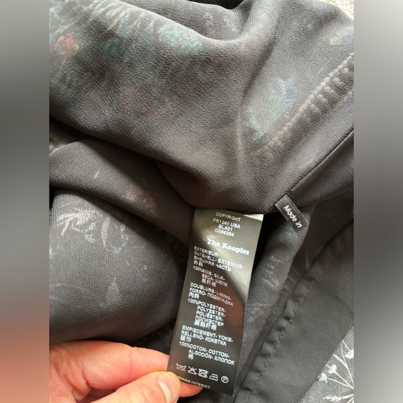 Excellent Kooples 100% Silk Mini Dress Floral Print Black Dress XXS XS - Picture 4 of 4